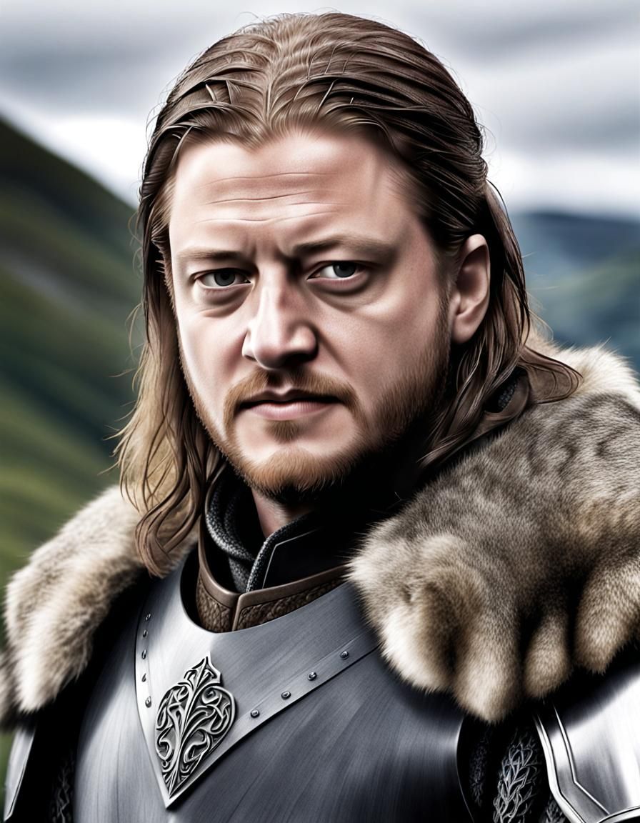 Eddard Stark, Lord of Winterfell, in Stoic Northern Regalia