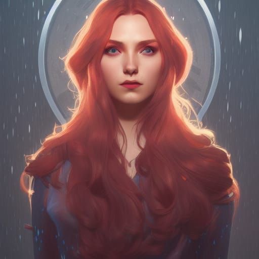 Wanda Maximoff in Elegant Cyberpunk Portrait