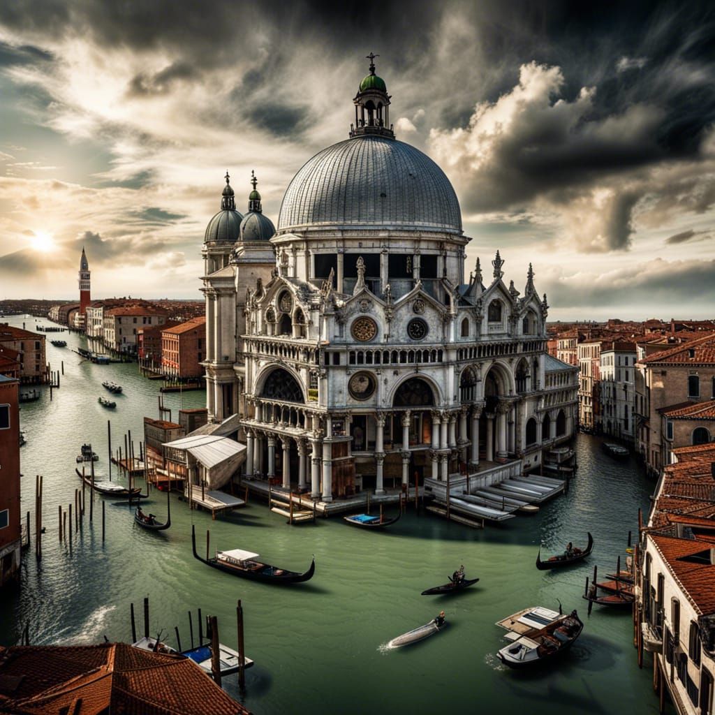 Venetian Futurism: Dome City in Toxic Atmosphere