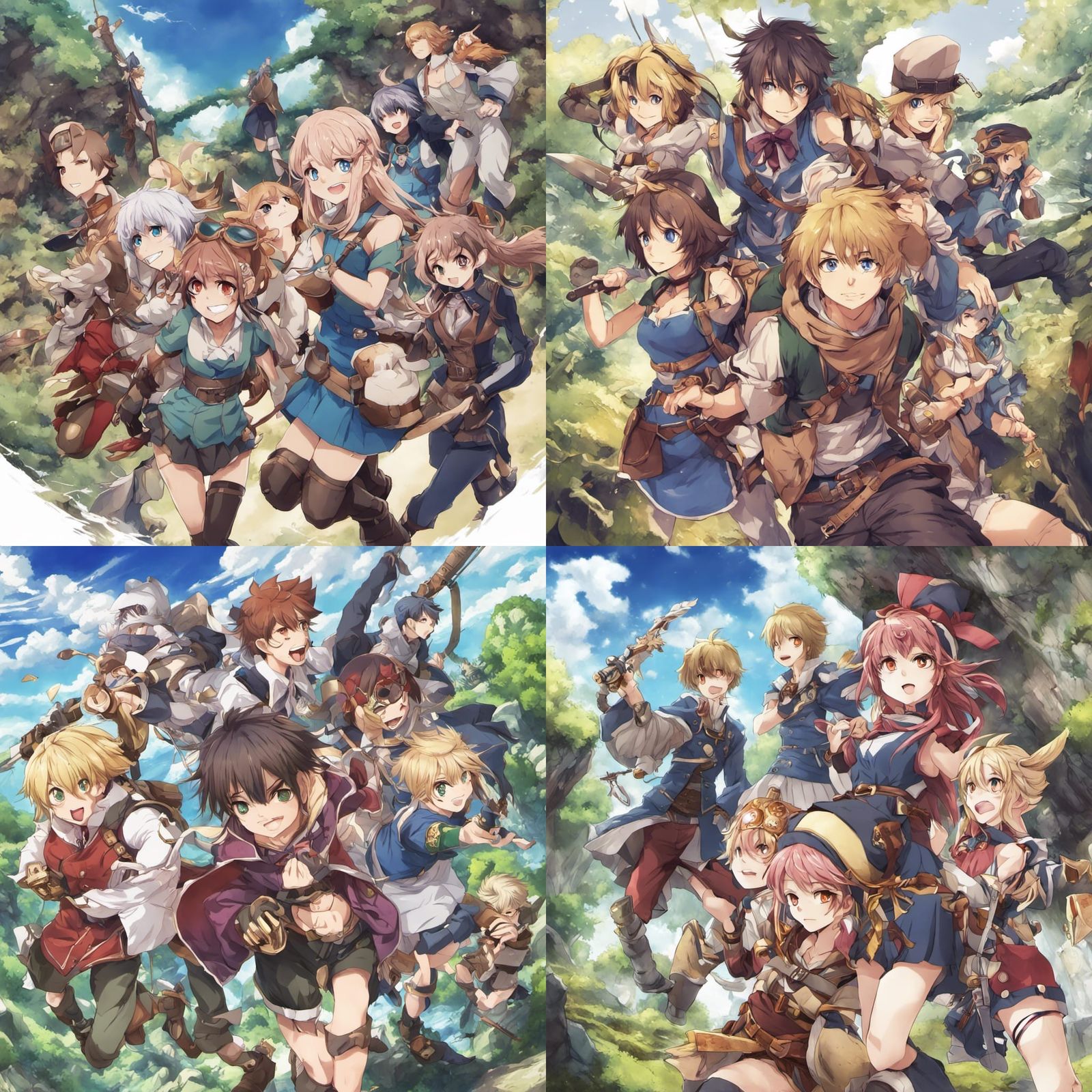 Doomed Adventurers in Anime Style