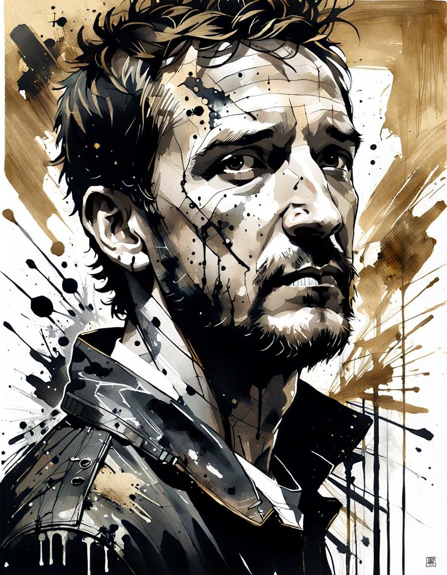 Militant Musician in Ornate Frame