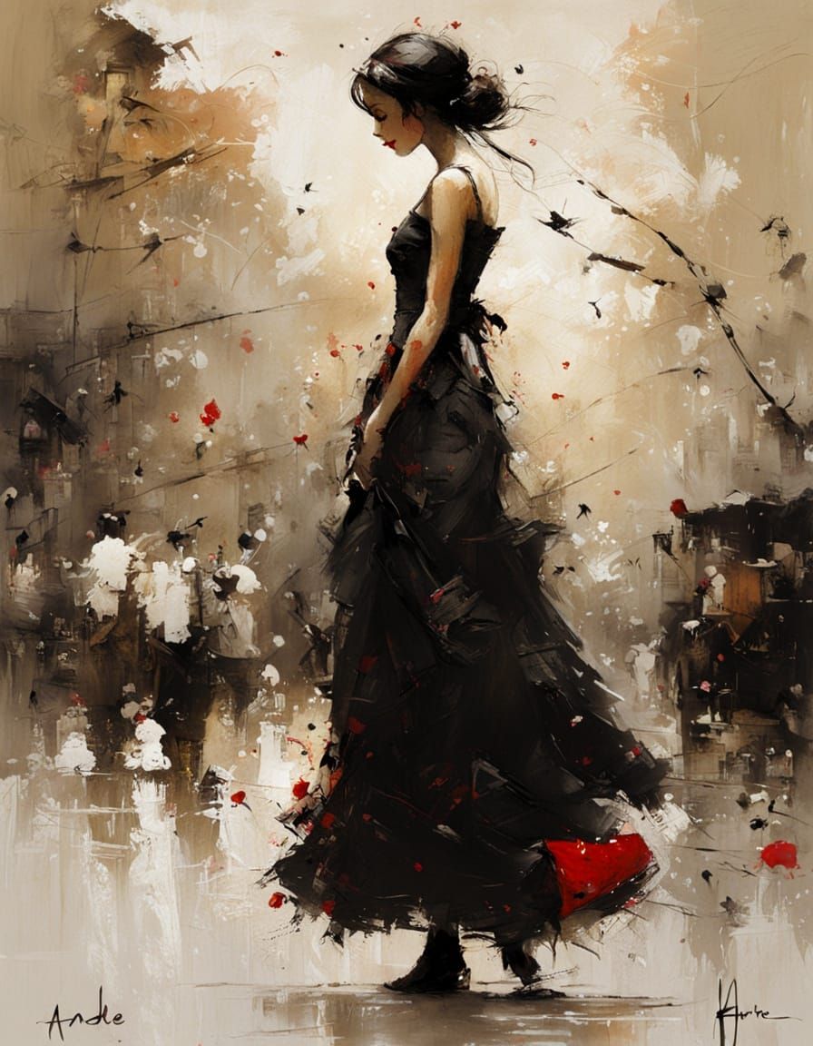 Sinister Sakura Fairy Doll in Impressionist Style