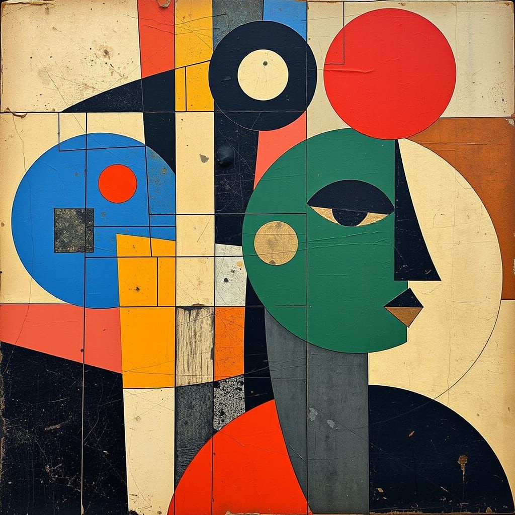 Vibrant 1920s Abstract Collage