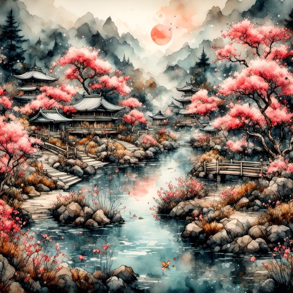 Sakura Dreams in Zen Serenity