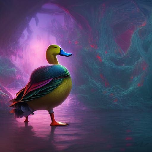 The World's Most Evil Duck in Hyperdetailed Concept Art