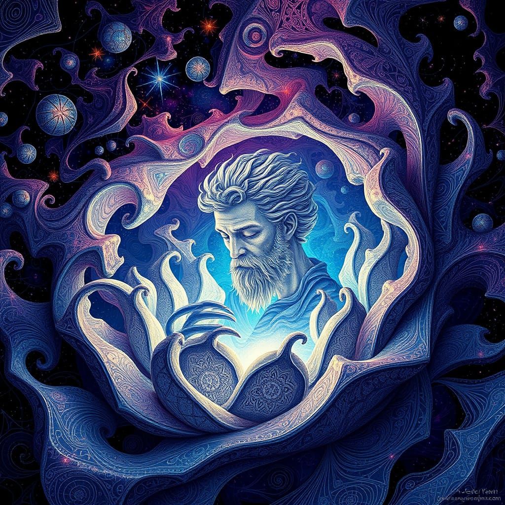 Cosmic Poet in Whirling Fractal Vortex