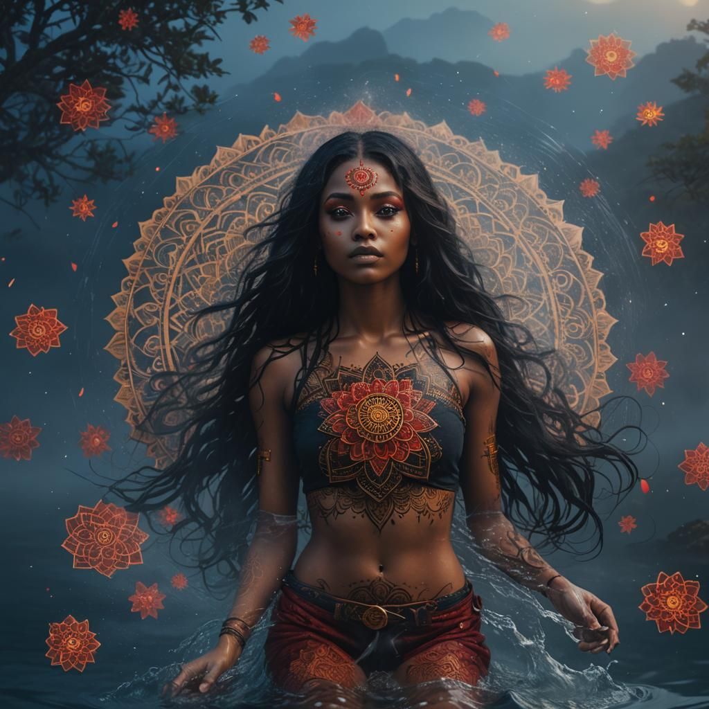 Stunning Goddess of the Blue Hour