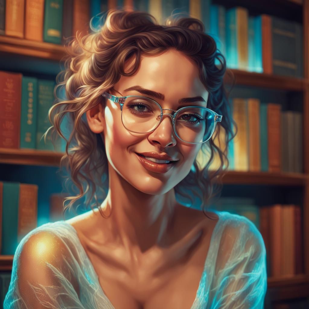 Sultry Latina in Radiant Glow, Inspired by Fine Artist Tradi...