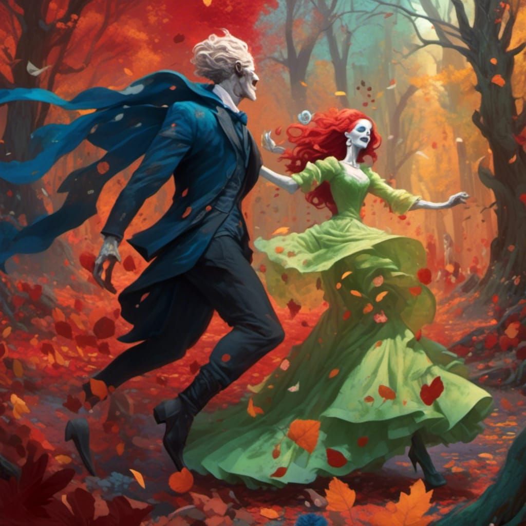 Whimsical Forest Dance: Fables Come to Life in Vibrant Color...