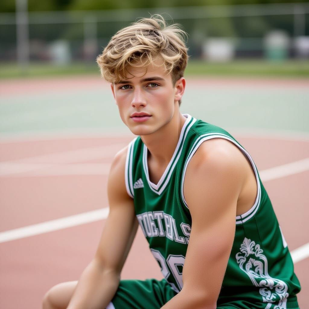 Young Man in Ornate Basketball Uniform