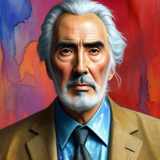 Watercolor Portrait of a Wise Gentleman in an Armchair