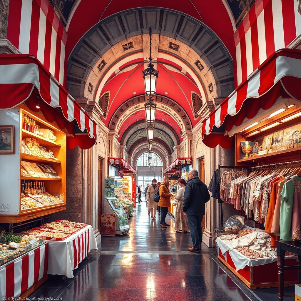 Roman Market Entrance in Hyperrealistic Digital Art