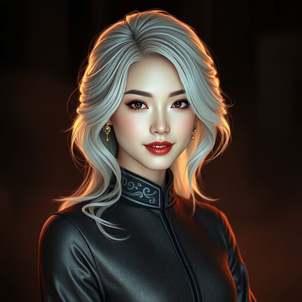 Exotic Fantasy Portrait in Cyberpunk Style