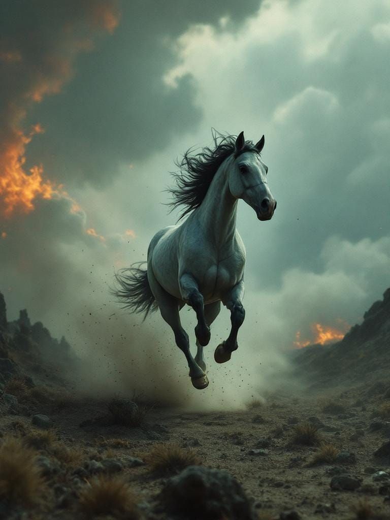 Hyperreal Horse Running Free in Dreamscape