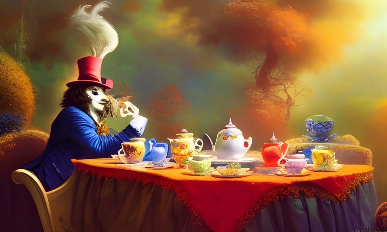 Mad Hatter in a Vibrant Oil Painting Style