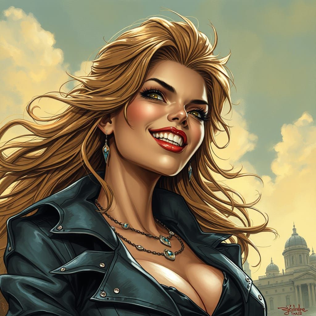 Provocative Woman in Fantasy Comic Art Style