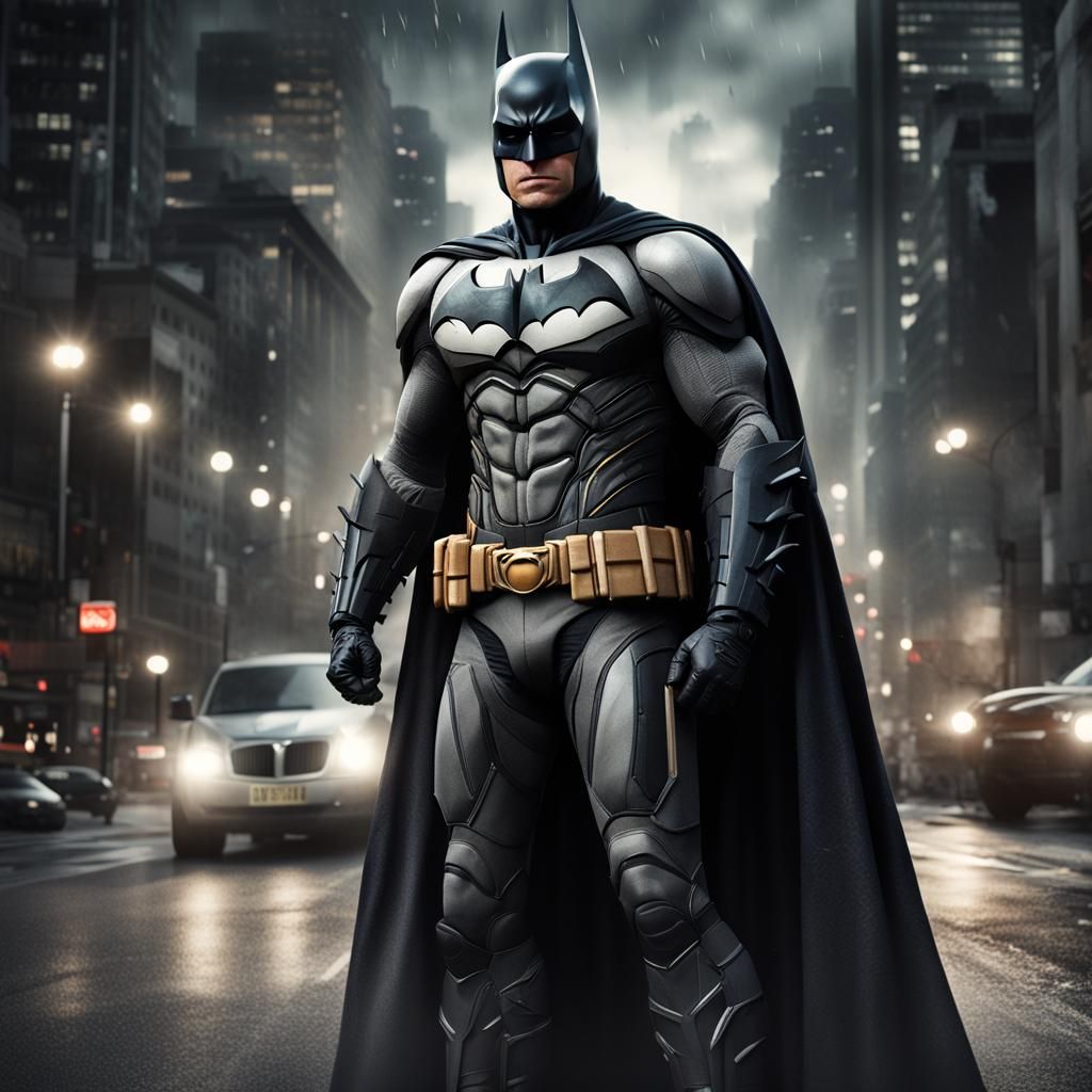 Realistic Batman Portrait in Superhero Style
