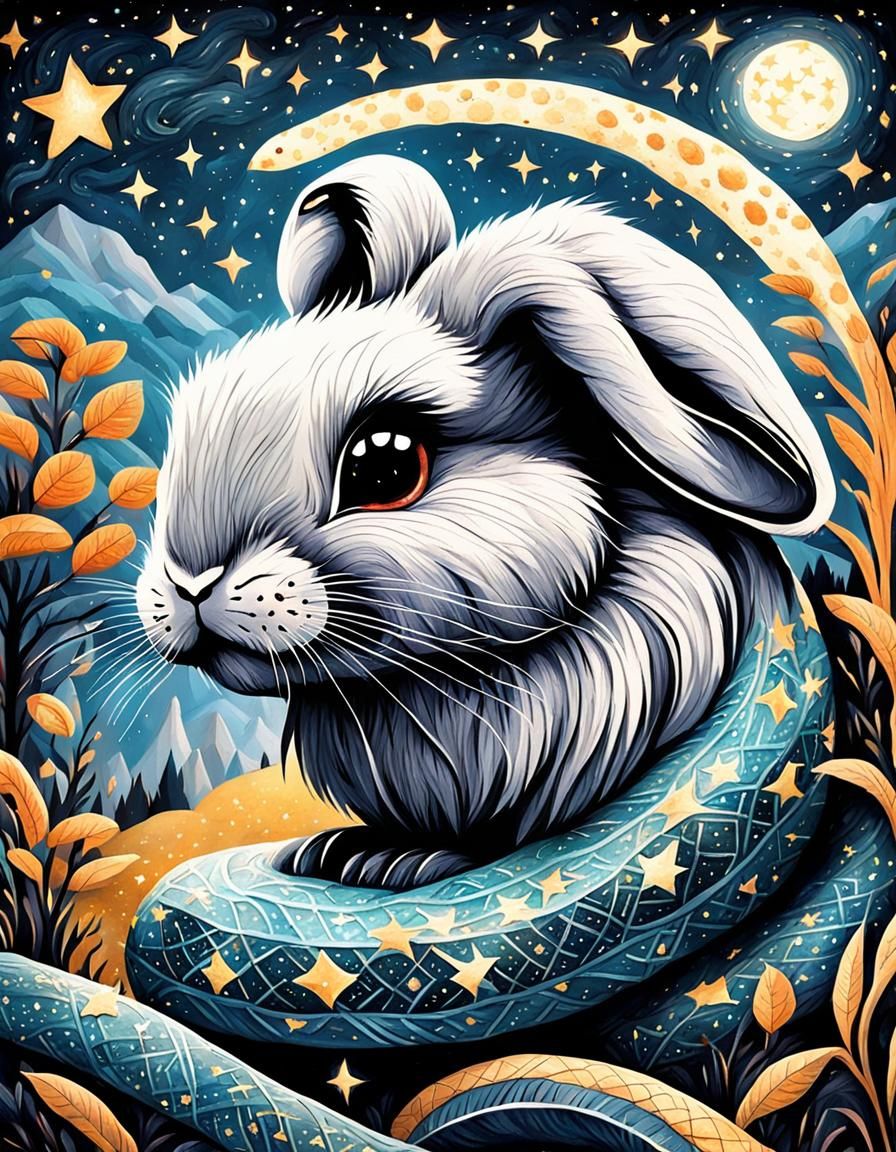 an adorable cute naive bunny is unaware that is about to be ...