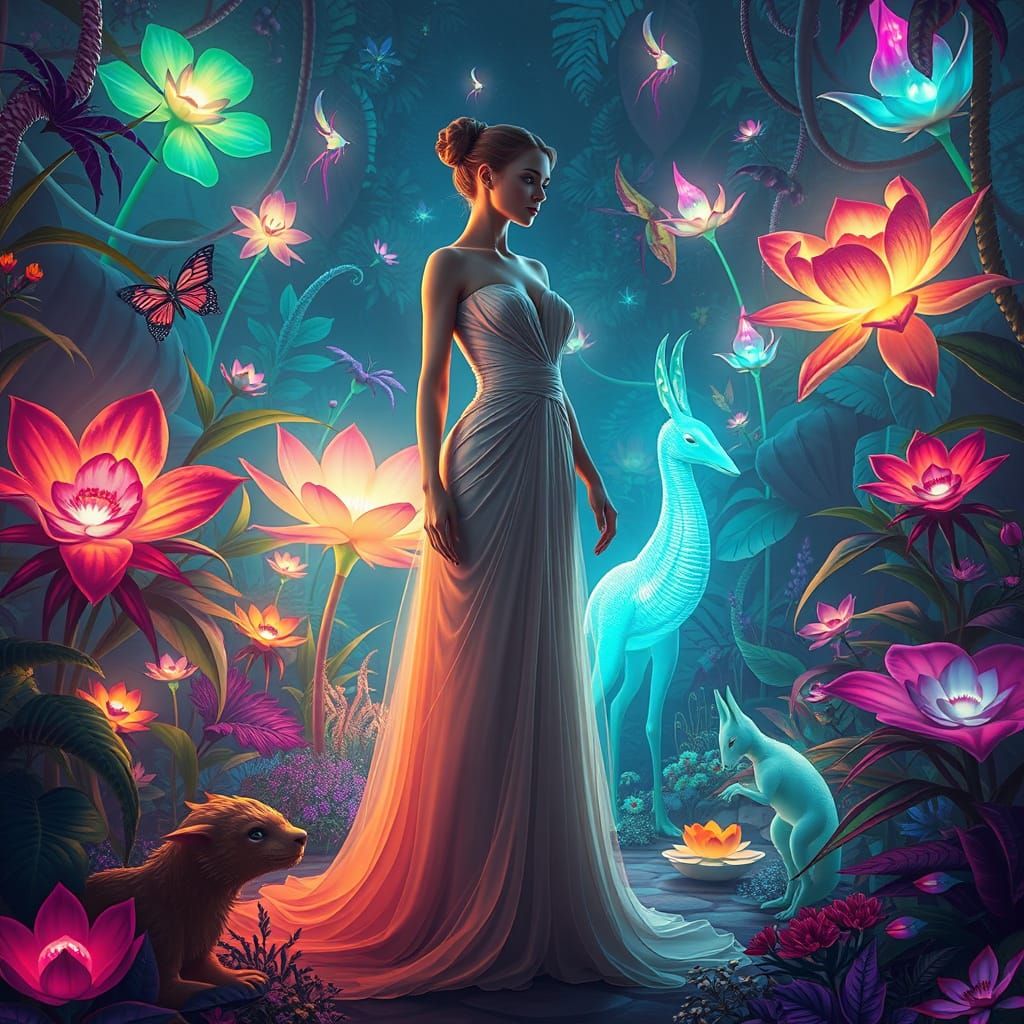 Sensual Nude in an Alien Garden