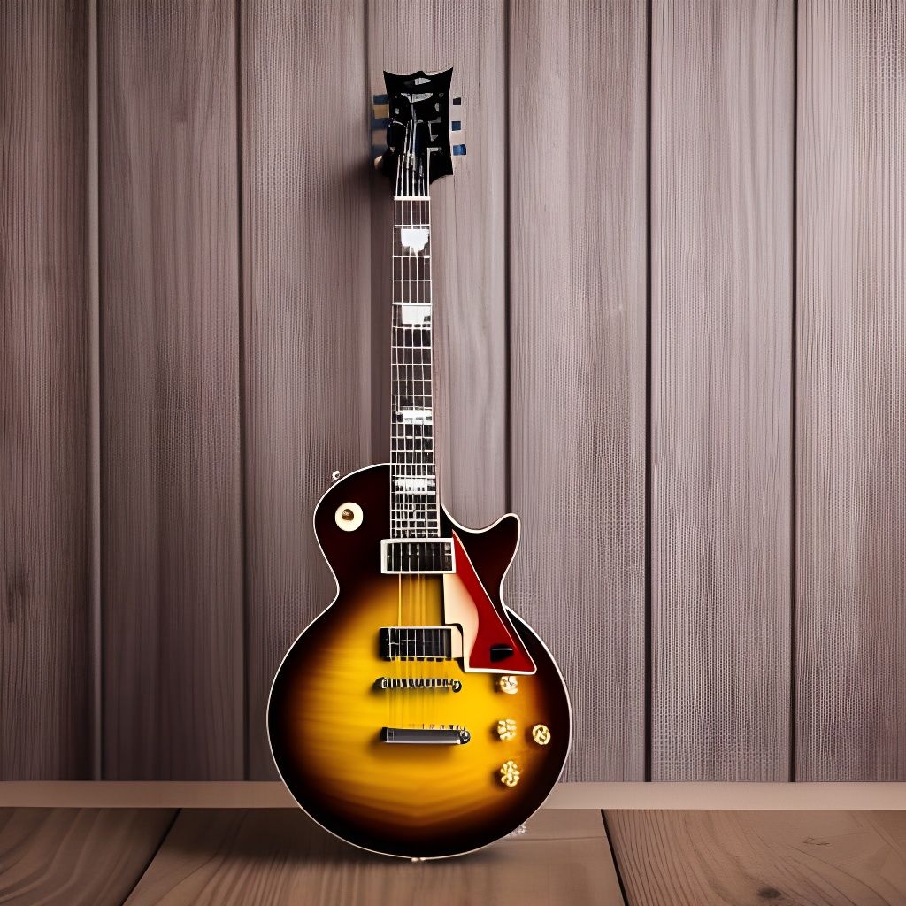 Vintage Gibson Les Paul Leans Against Wood Paneling in Profe...