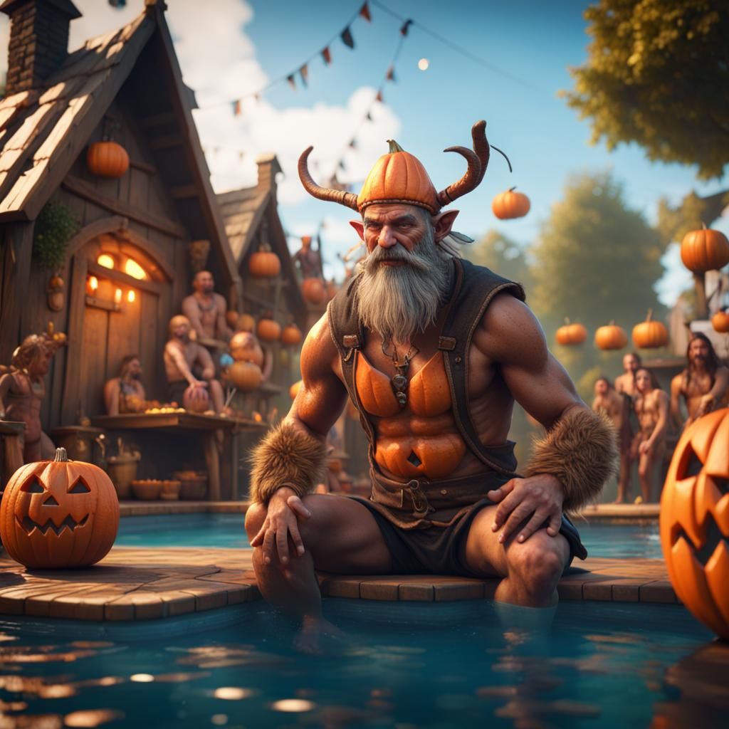 Fantastical Harvest Festival in a Small Village