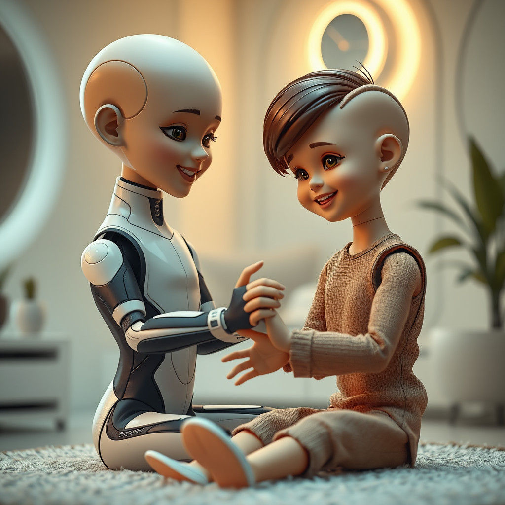 Futuristic dolls siblings