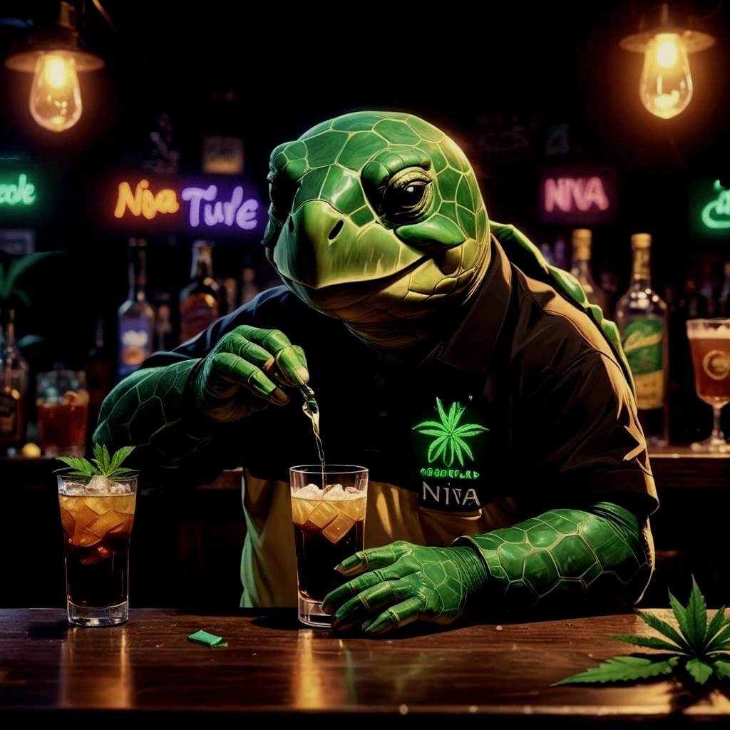 Turtle Bartender in Santa Marta Bar