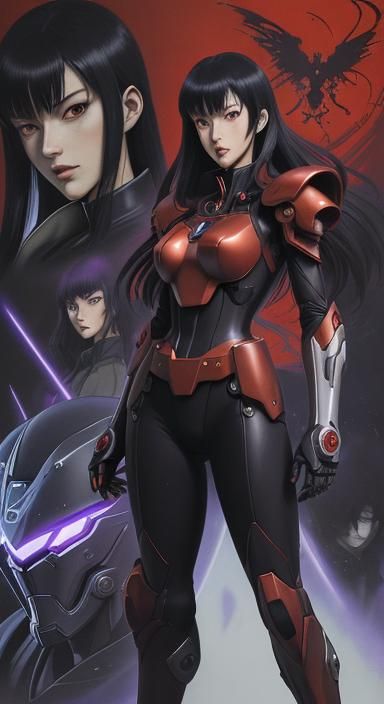 beautiful woman wearing a full body anime style nano machine...