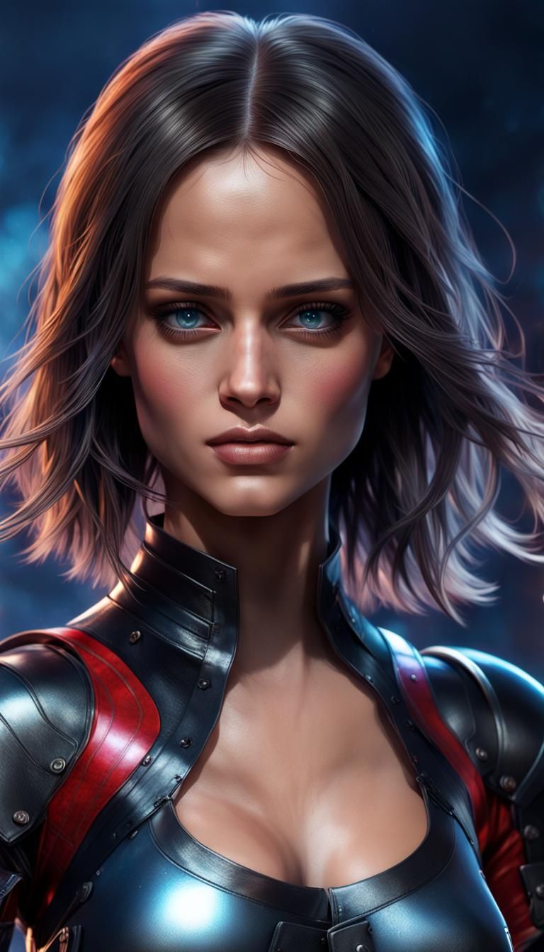 Stunning Cyberpunk Portrait of Alita: Battle Angel in Triadi...