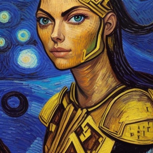 Valkyrie female  guiding souls of the dead to Valhalla