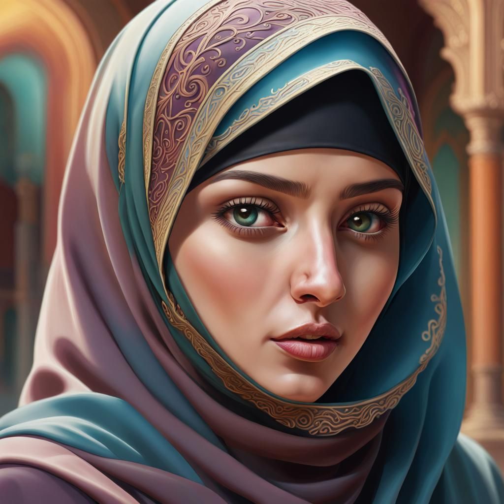 Modest Arab Woman Revealed in Vibrant Colors