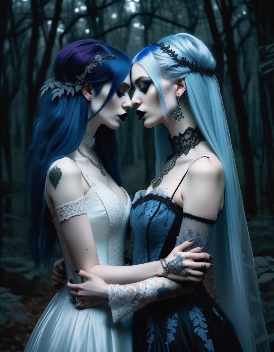 Whispering in Dark Blue Hair Romance