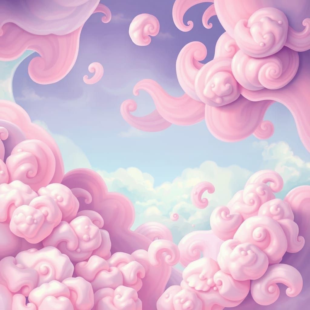 Whimsical 3D Font in Pastel Dreamscapes