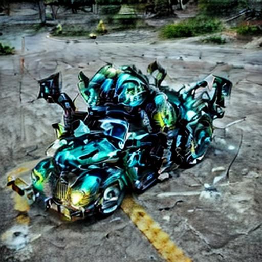 Futuristic Highway of Exotic Cars in Neon Splendor