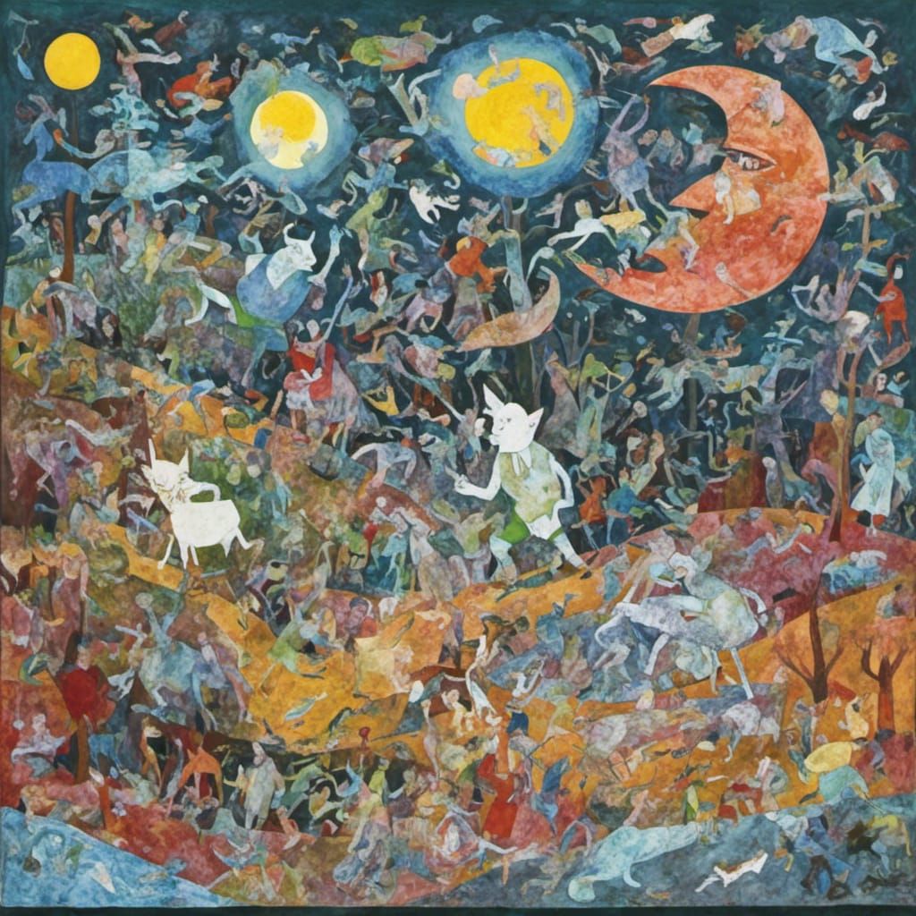 Lunar Landscape in a Modern Impressionist Style