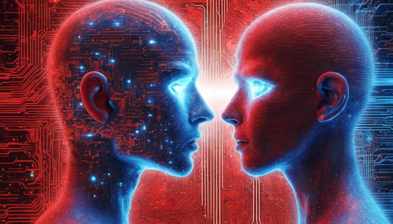 Ethereal Cyberpunk Battle in Pixelated Cyberspace