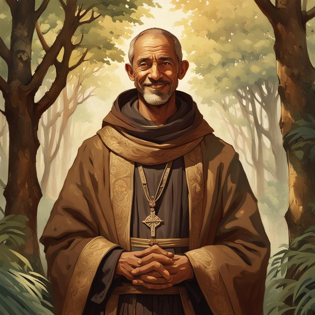Ethereal Ascended Master: St Francis of Assisi in a Dappled...