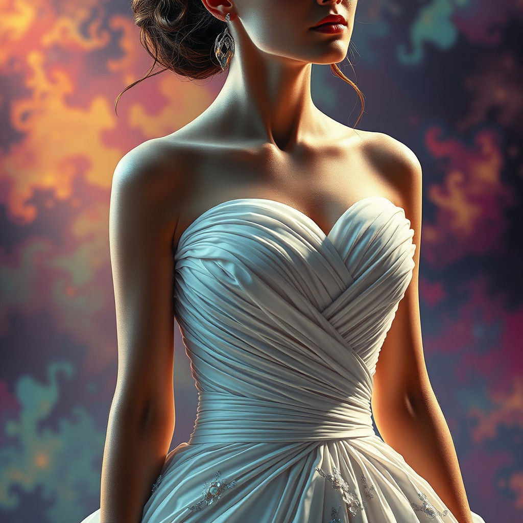 Famous Starlet Adorns Vibrant Wedding Gown in Hyperrealistic...