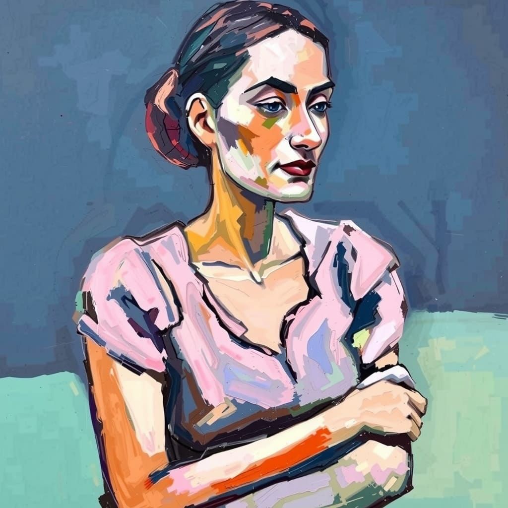 Expressive Abstract Portrait in Vibrant Colors