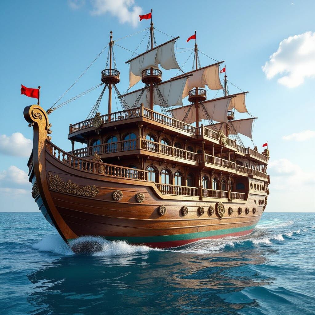 Ornate Ark Apartment Sails on a Vast Sea