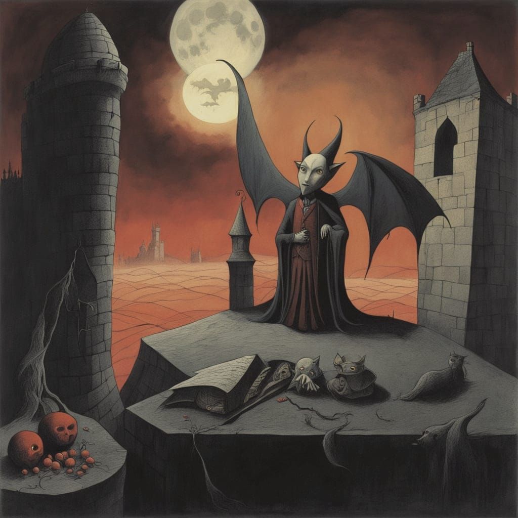 Gothic Vampire Wile E. Coyote in Transylvania