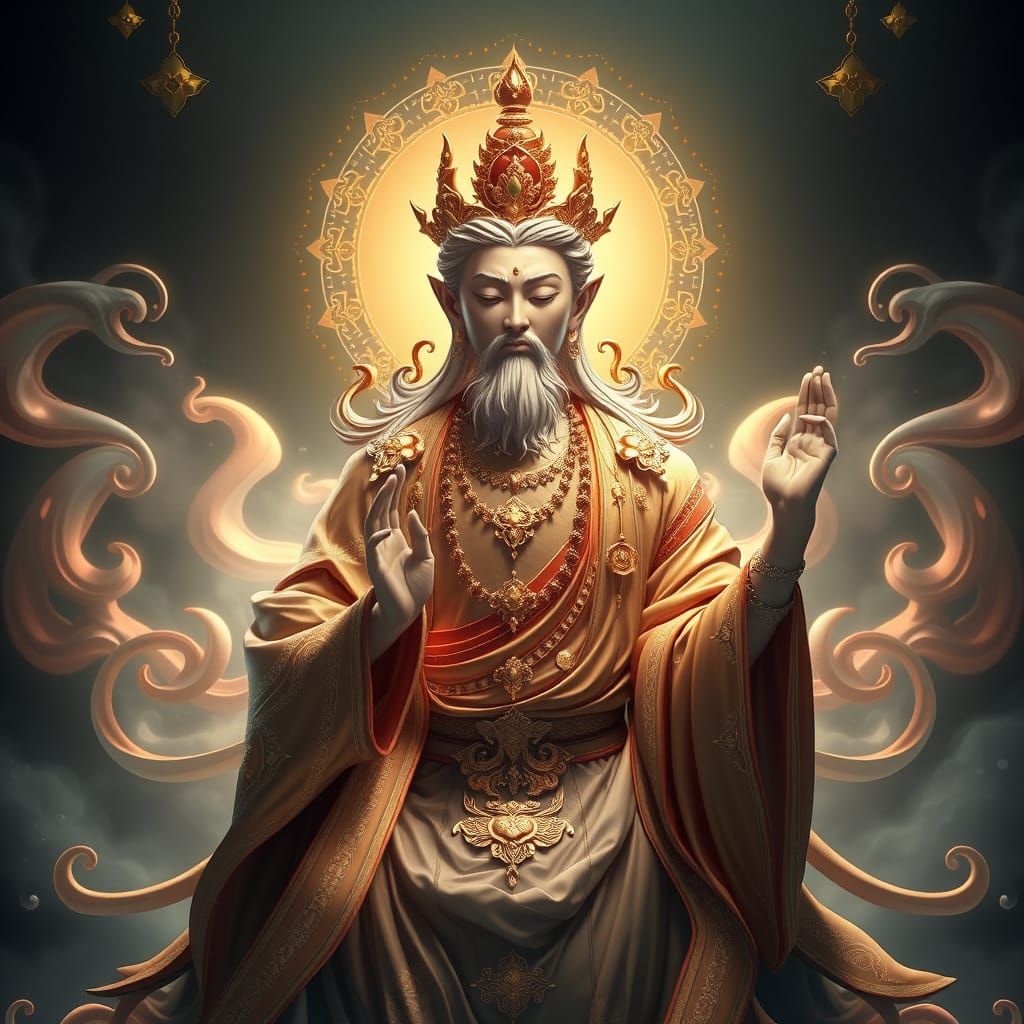 Christian Bodhisattva in Elegant 3D Anime Art