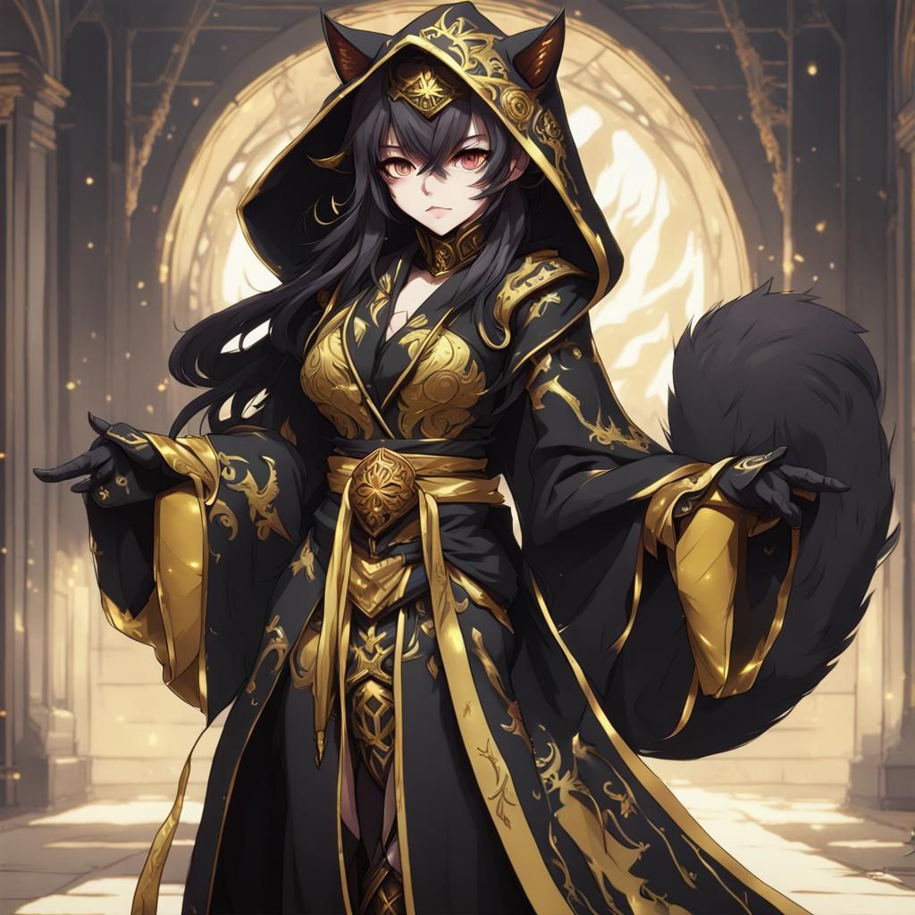 Elegant Anime-Inspired Demoness in Assassin Attire