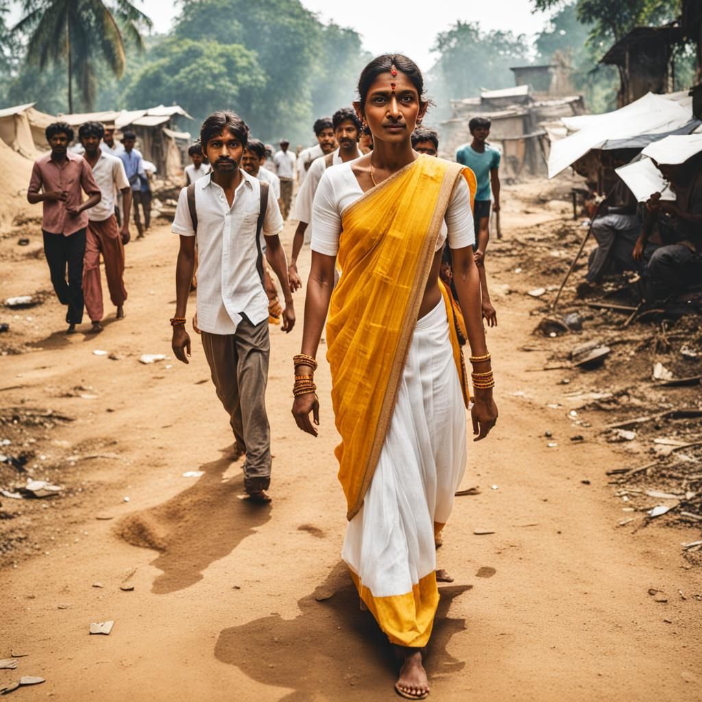 India in Vibrant Oil Painting Style