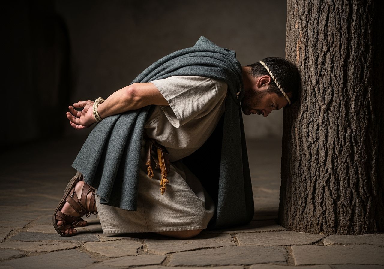 Bound Peasant Kneeling in Ancient Rome Photography
