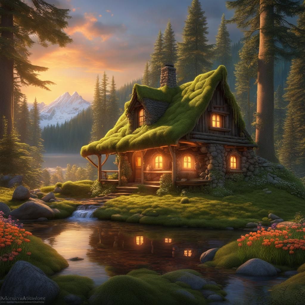 Enchanted Forest Cabin in Warm, Inviting Splendor