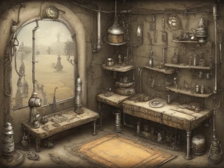 Repair room in the Machinarium.