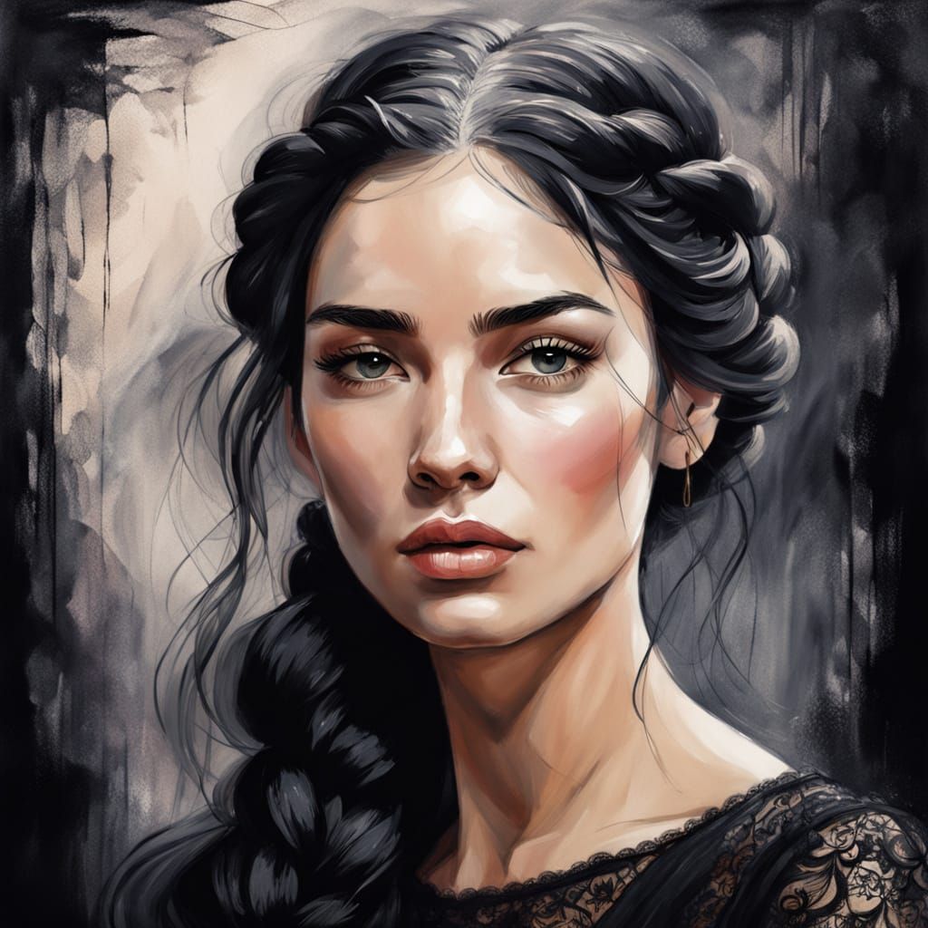 Ilustración impresionista con tinta acrílica de una hermosa ...