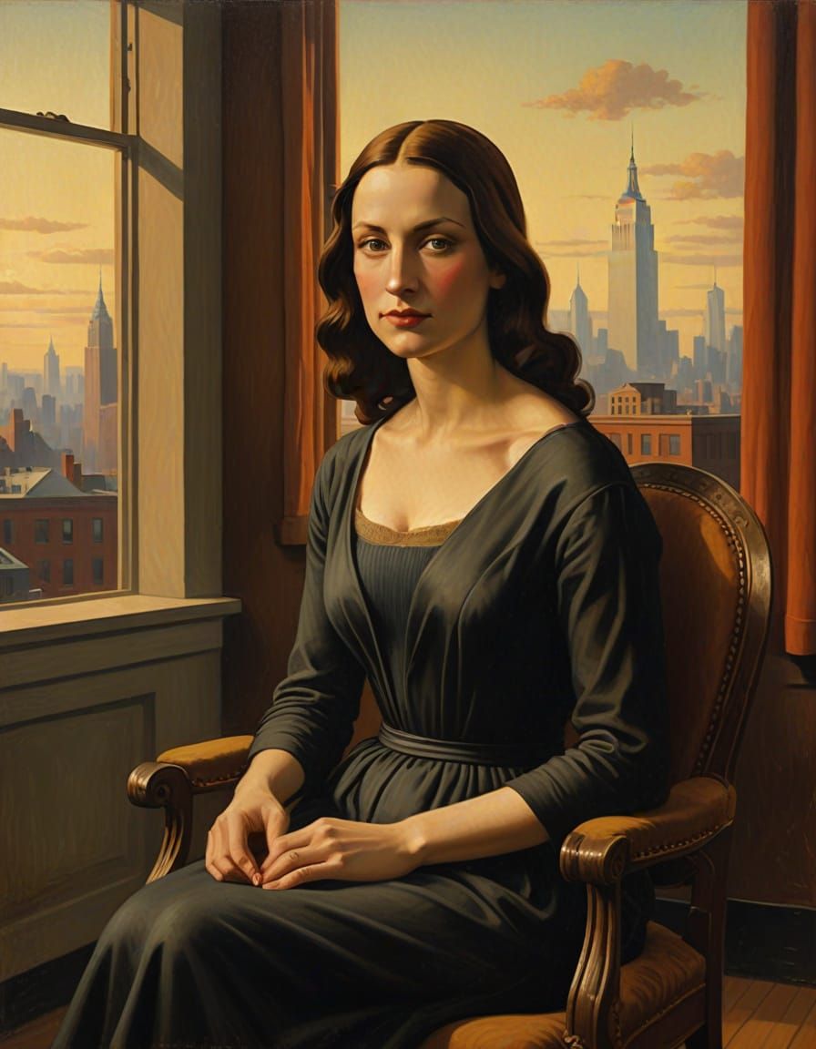 The Mona Lisa of Queens in a Ruined New York Landscape