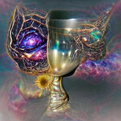 Surreal Celestial Chalice in a Cosmic Tapestry